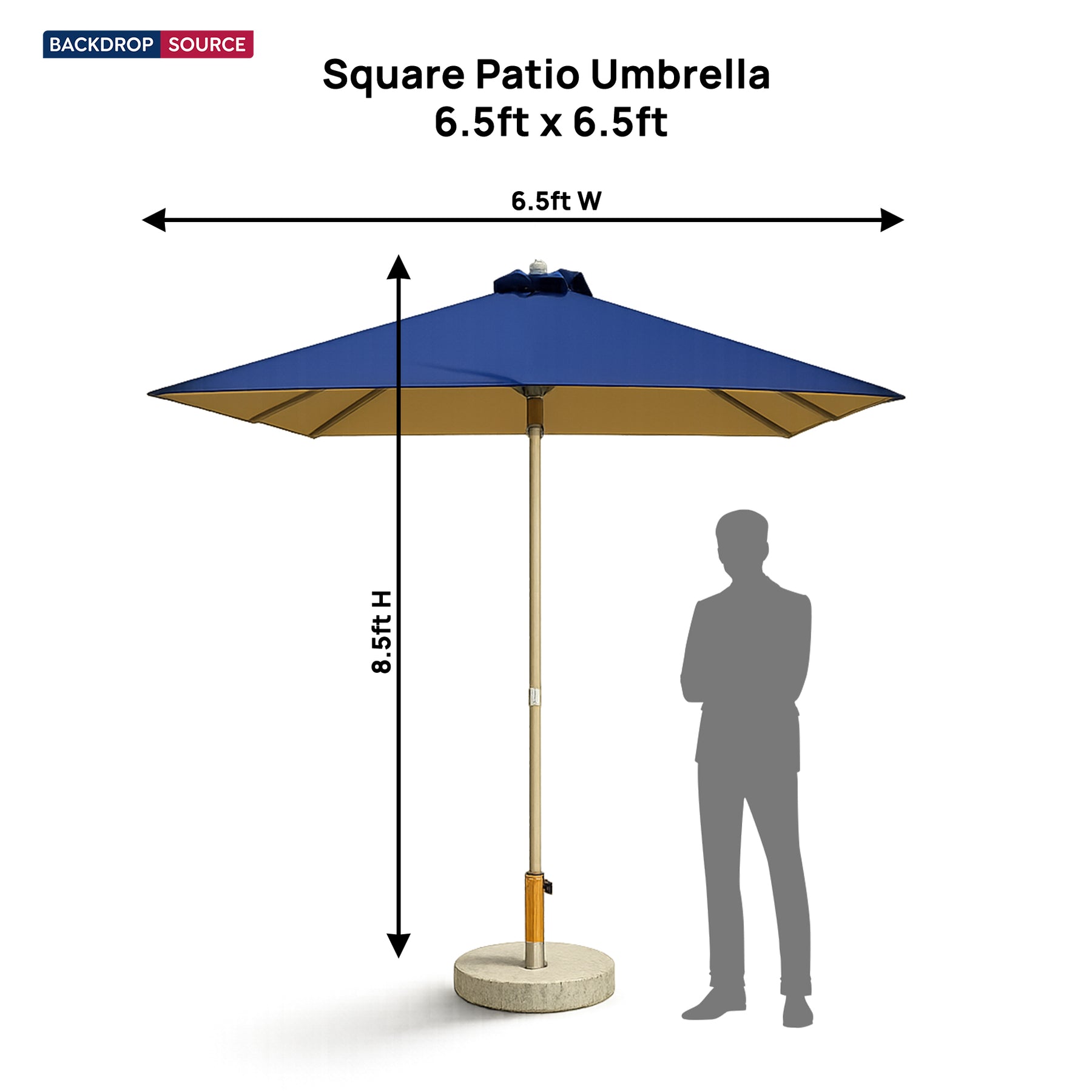 Parasol carré pour terrasse – 1,98 m x 1,98 m 