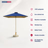 Parasol carré pour terrasse – 1,98 m x 1,98 m 