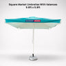 Parasols carrés avec lambrequins – 3 m x 3 m 