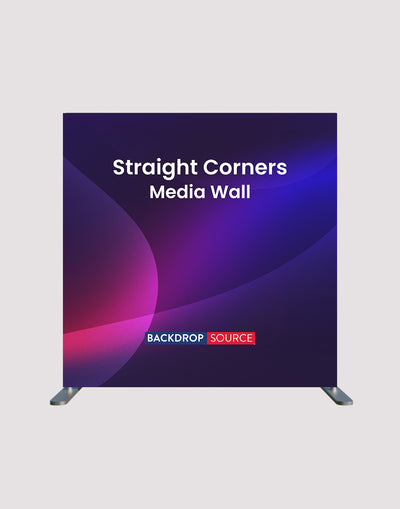 Portable Straight Fabric Media Wall – Square Corners