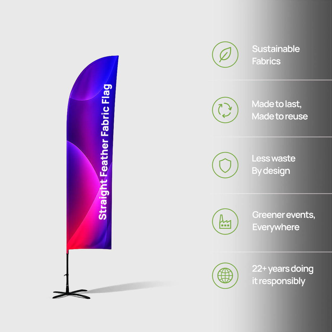 Straight Feather Fabric Flag