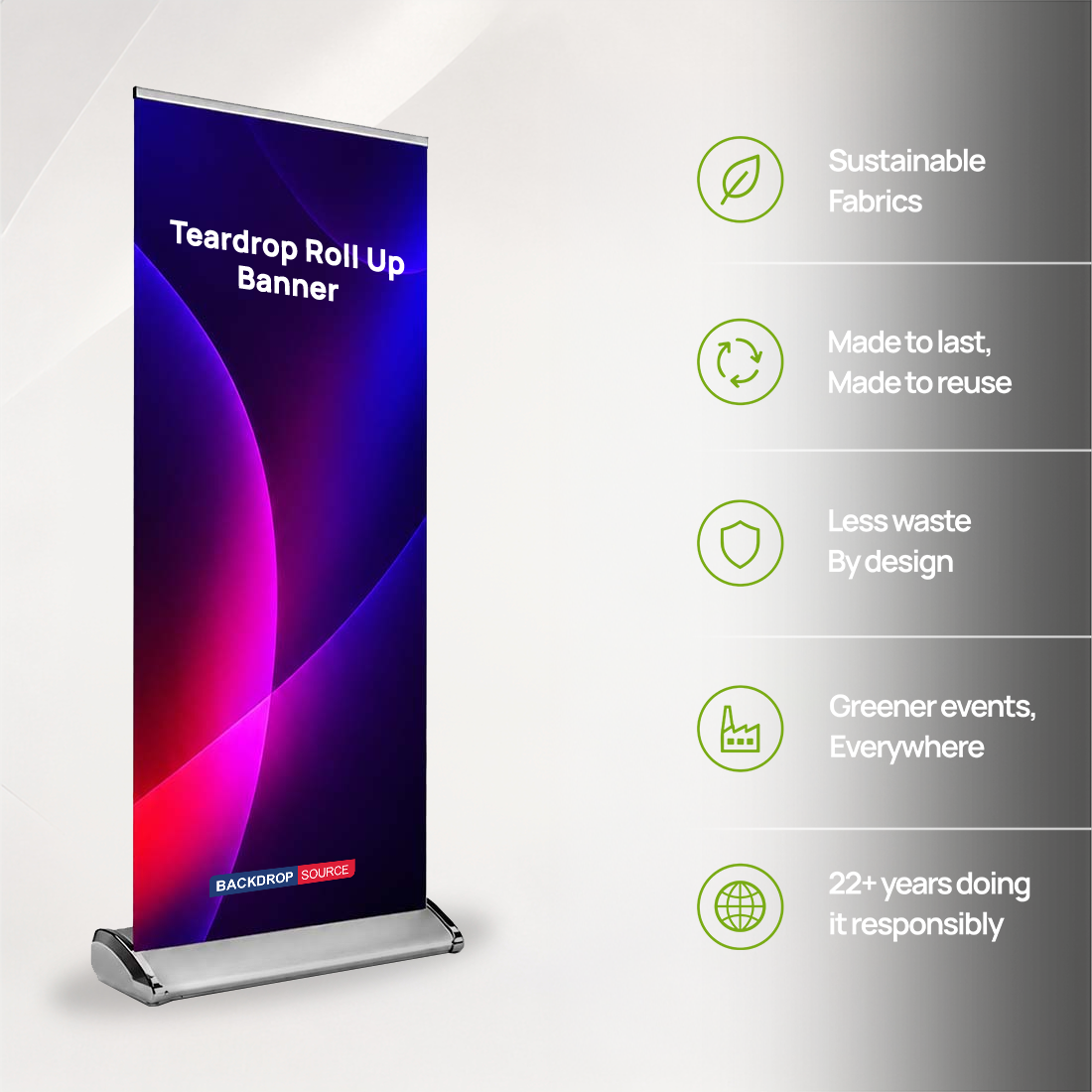 Teardrop Fabric Roll Up Banner