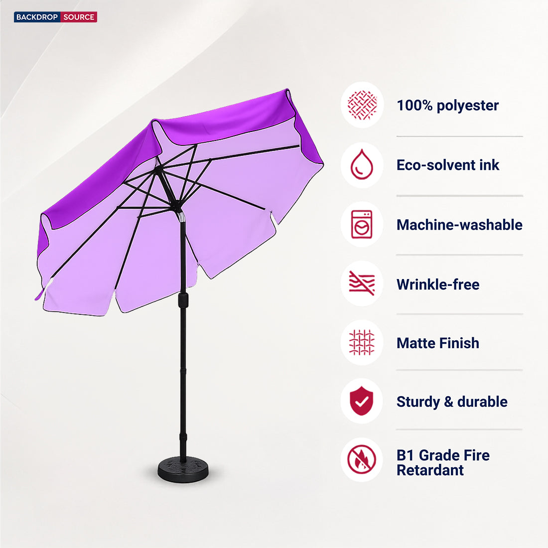 Parasols de terrasse inclinables avec lambrequins (structure en fer) – 2,7 m x 2,7 m 