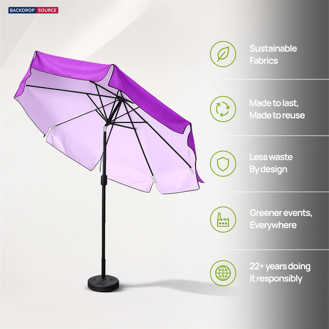 Parasols de terrasse inclinables avec lambrequins (structure en fer) – 2,7 m x 2,7 m 