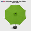 Parasols de terrasse inclinables (structure en fer) – 2,7 m x 2,7 m 
