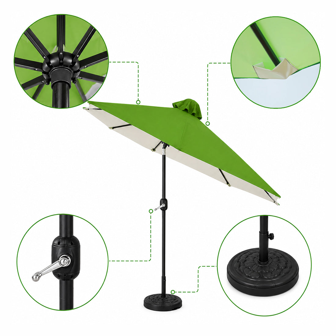 Parasols de terrasse inclinables (structure en fer) – 2,7 m x 2,7 m 