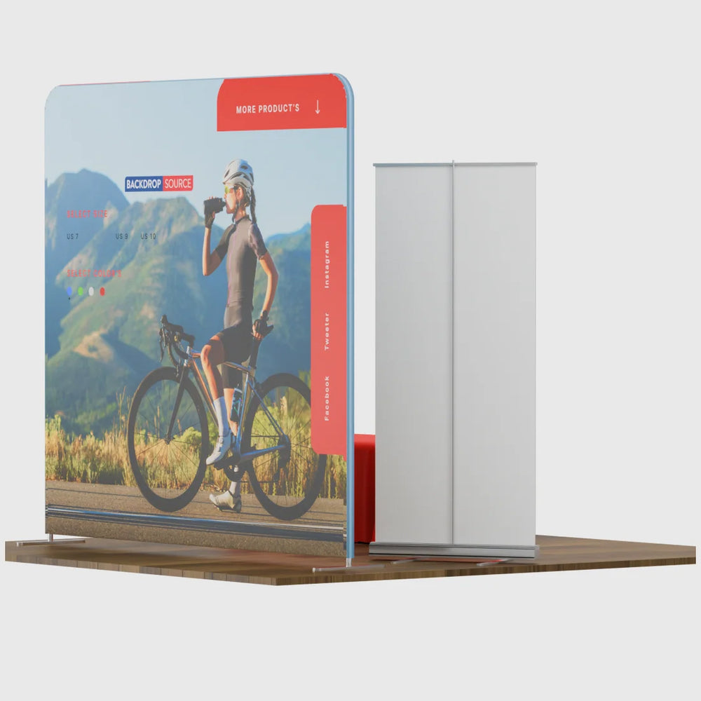 10x10 Starter Booth Kit with Backwall, Banner Stand & Table Cover