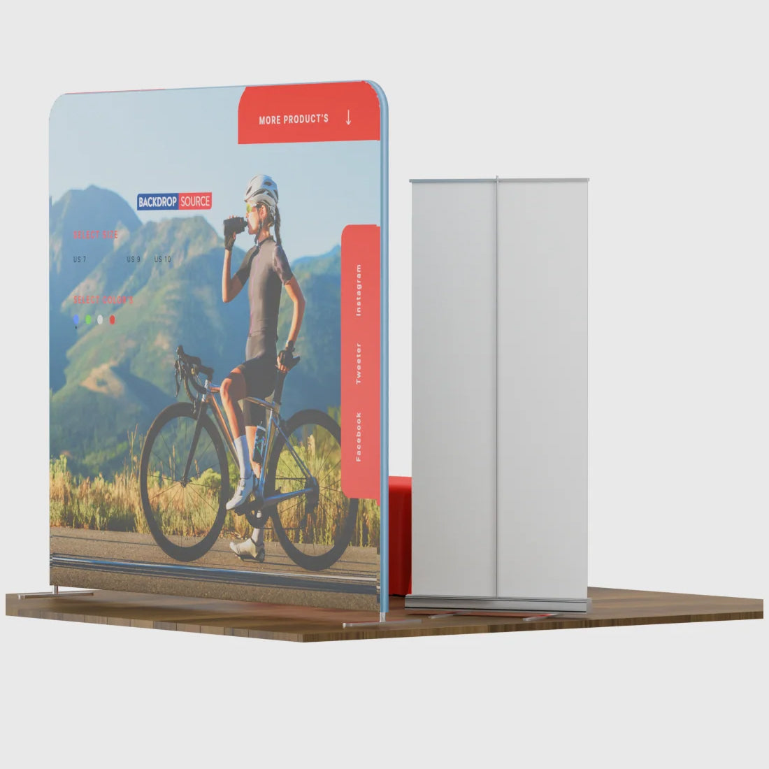 10x10 Starter Booth Kit with Backwall, Banner Stand & Table Cover