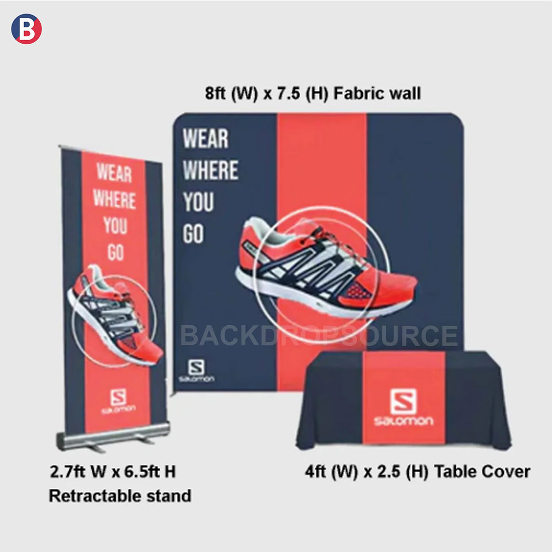 10x10 Starter Booth Kit with Backwall, Banner Stand & Table Cover