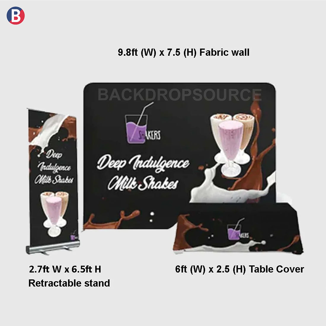 10x10 Starter Booth Kit with Backwall, Banner Stand & Table Cover
