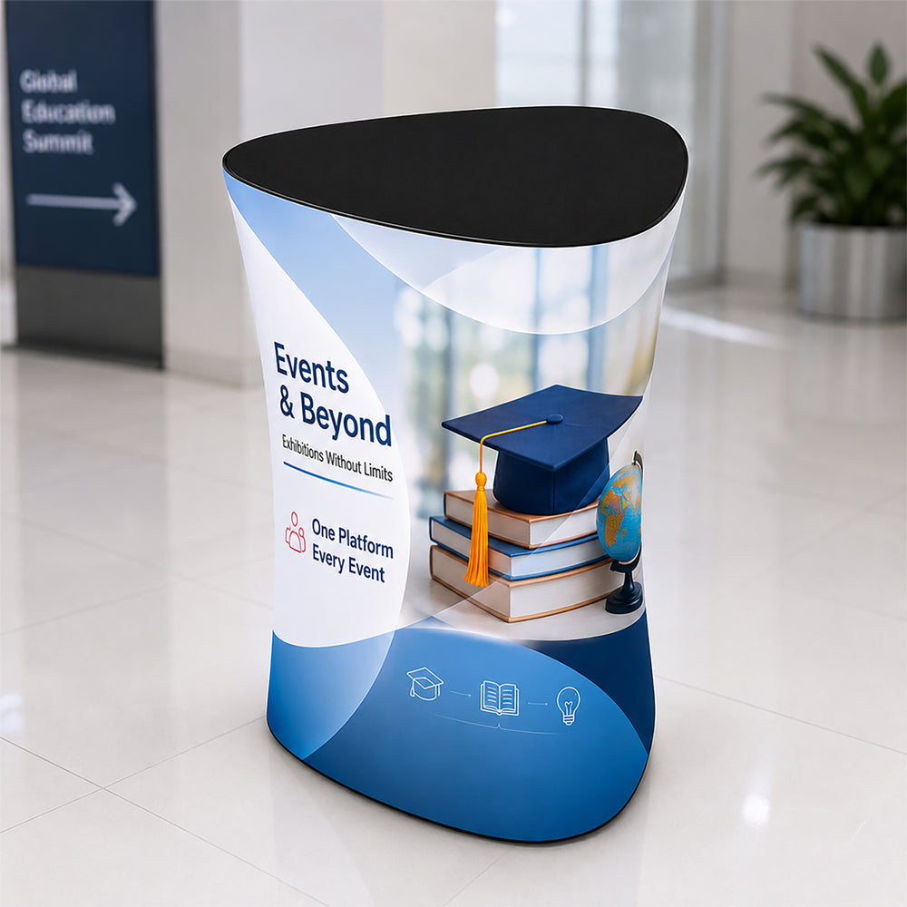 Triangle Fabric Display Counter (For Podium & Booth Exhibitions)