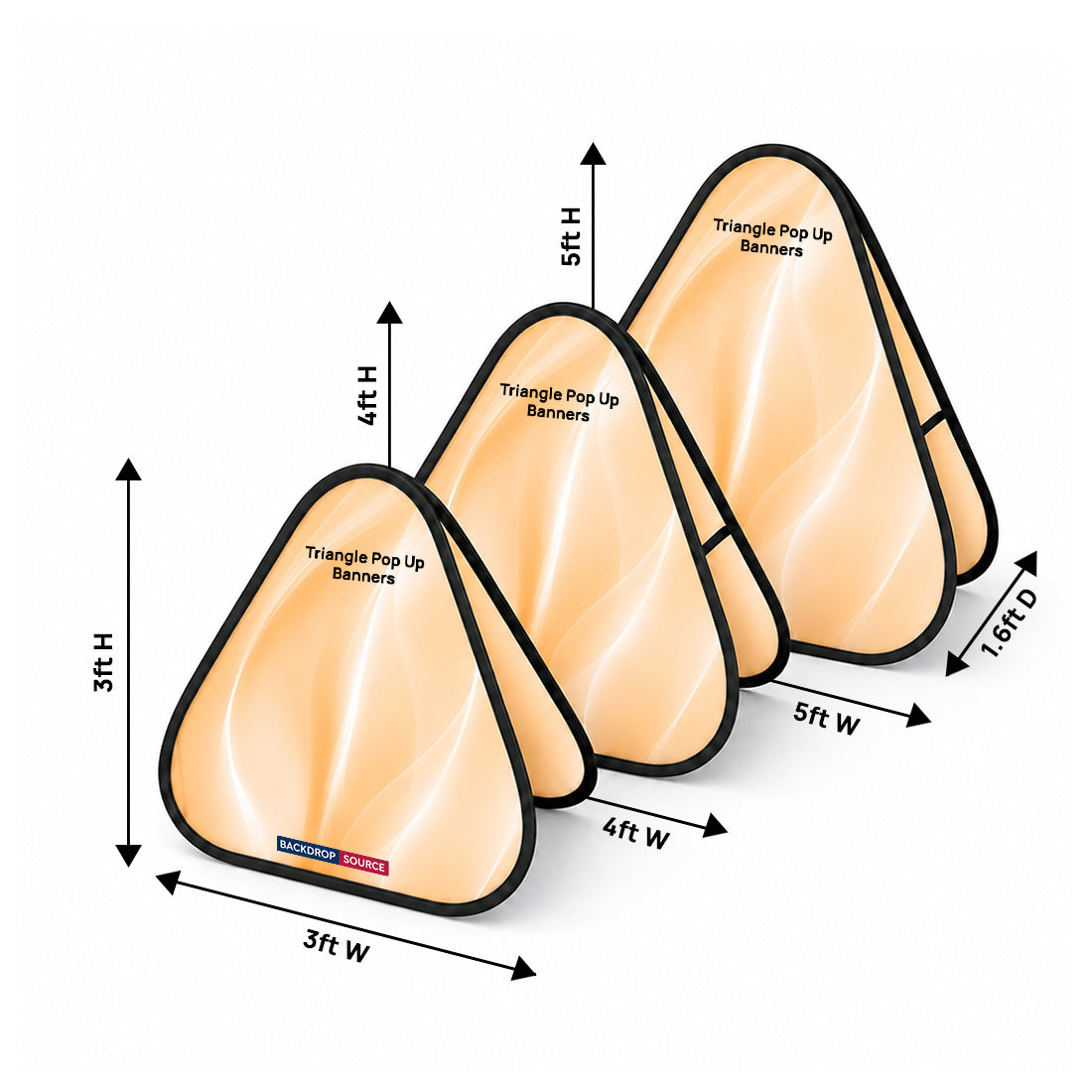 Bannières triangulaires pliables (impression recto verso) 