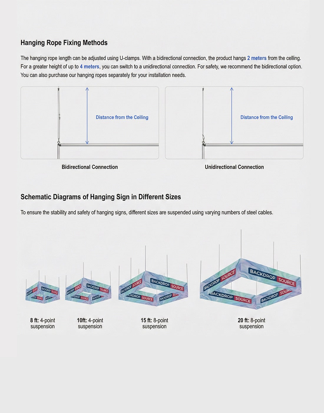 Bannière suspendue Sky Tube Square 