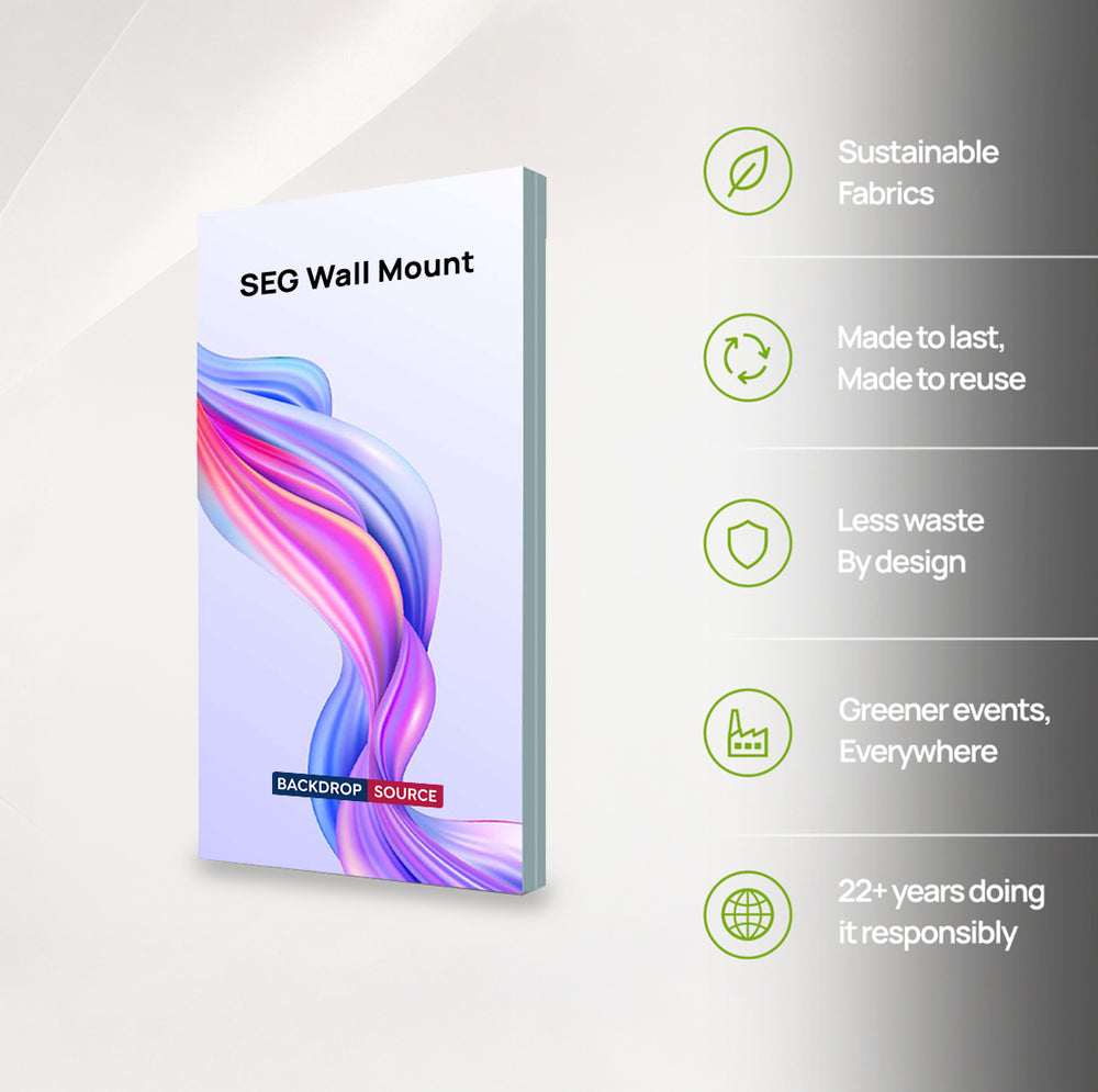 Wall-Mounted SEG Fabric display - 1.57" Depth