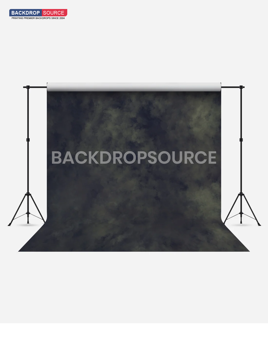 Printed Washed Dark Green Wrinkle‑Resistant Backdrop for Fashion Photography