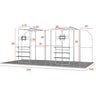 Magnetic Fabric Banner Stand Exhibition Kit with L-Shaped Shelving & TV Racks - frame dimensions