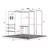 Magnetic Fabric Banner Stand & L-Shaped Shelving Display Exhibition Kit with Pop-Up Booth - frame dimensions