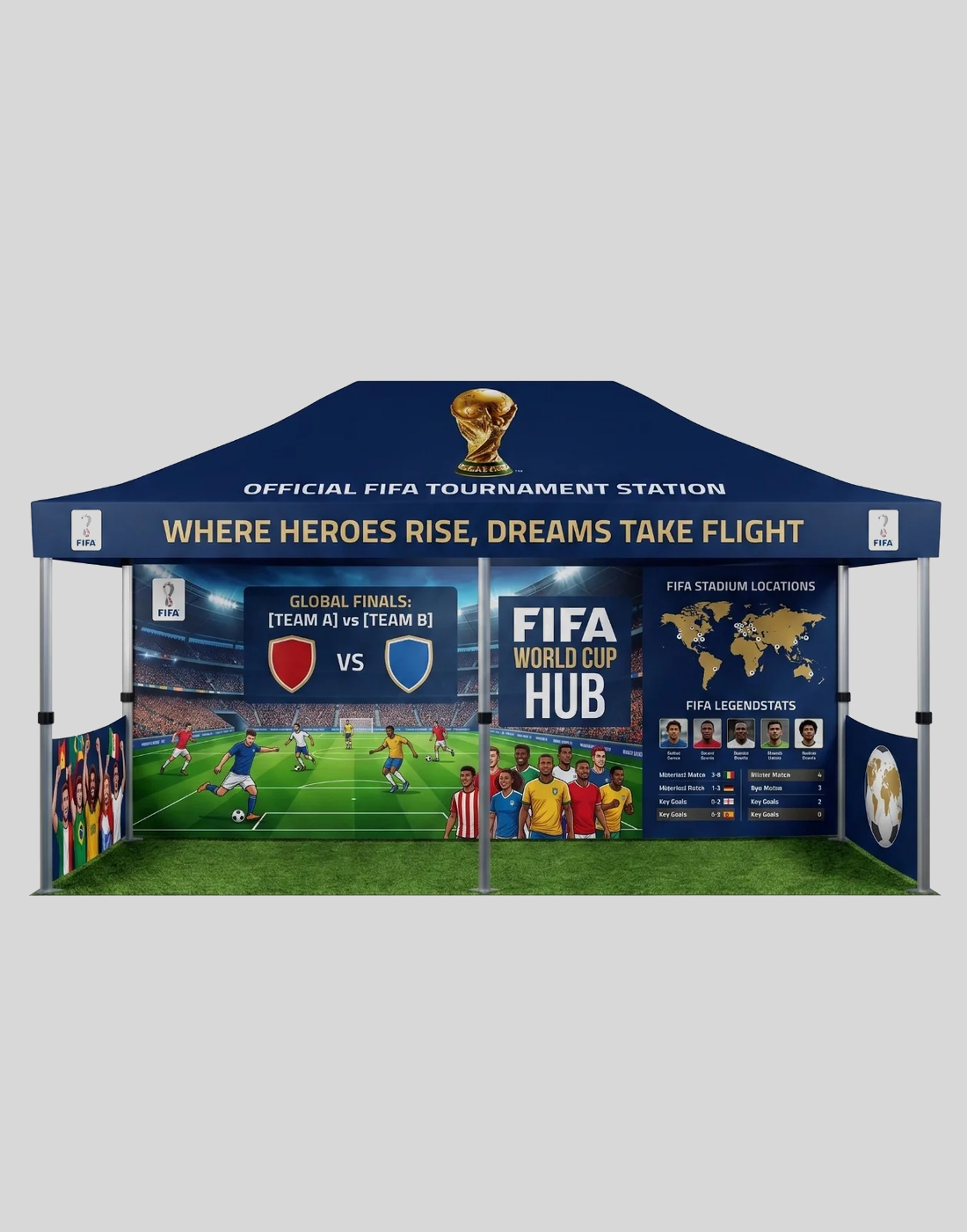 FIFA 2026 Heavy Duty Custom Canopy Tent (20ft x 10ft)