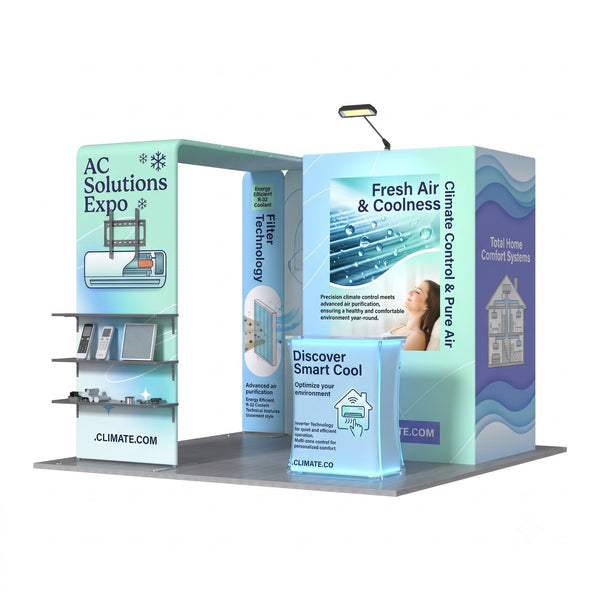 Photo Booth & Pop-Up Display Exhibition Kit with Shelving & TV Rack
