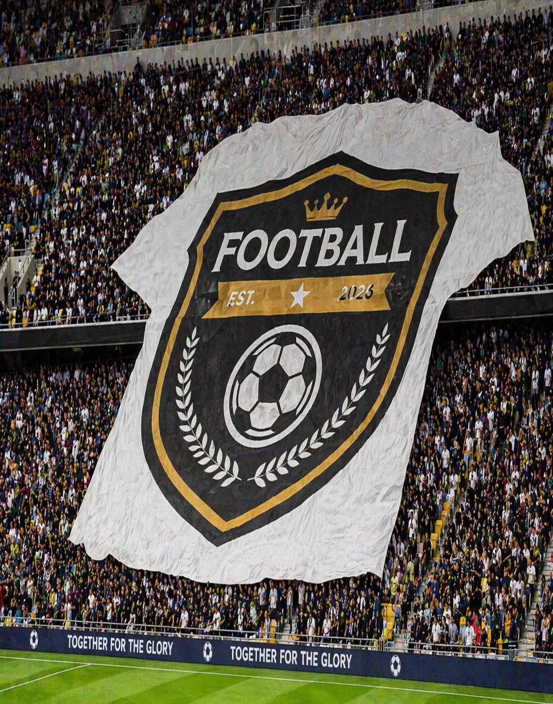 Large-format TIFO stadium banner