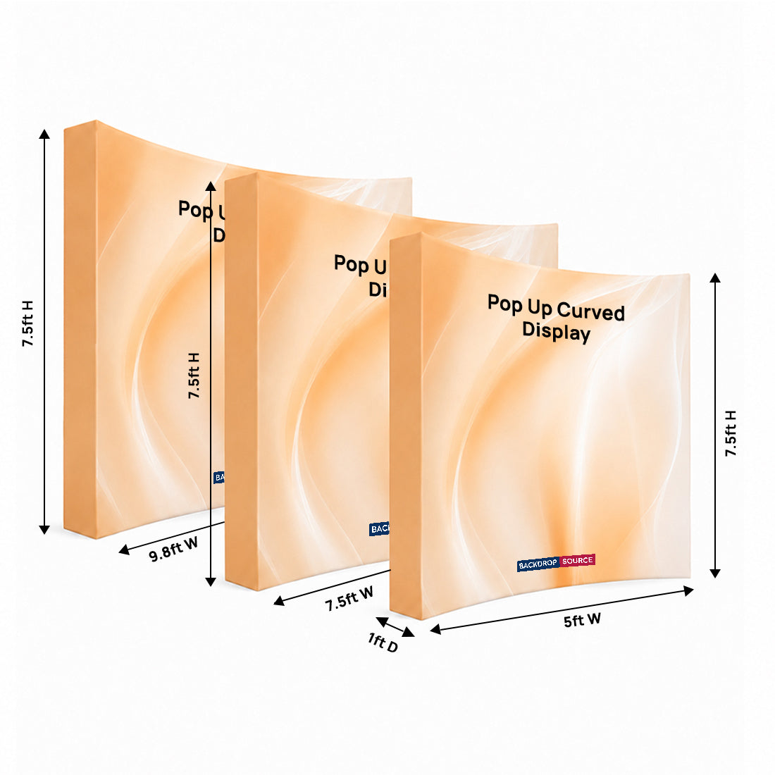 Fabric Pop Up Curved Velcro Media Wall
