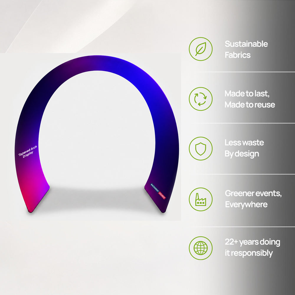 Tapered Curved Fabric Arch Display