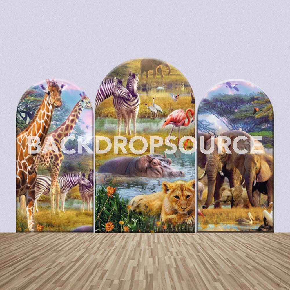 Jungle And Animals Themed Party Backdrop Media Sets for Birthday / Events/ Weddings