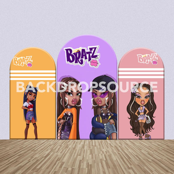 Bratz Cartoon Themed Party Backdrop Media Sets for Birthday / Events/ Weddings