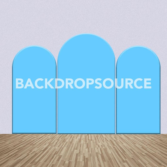 Solid Blue Themed Party Backdrop Media Sets for Birthday / Events/ Weddings