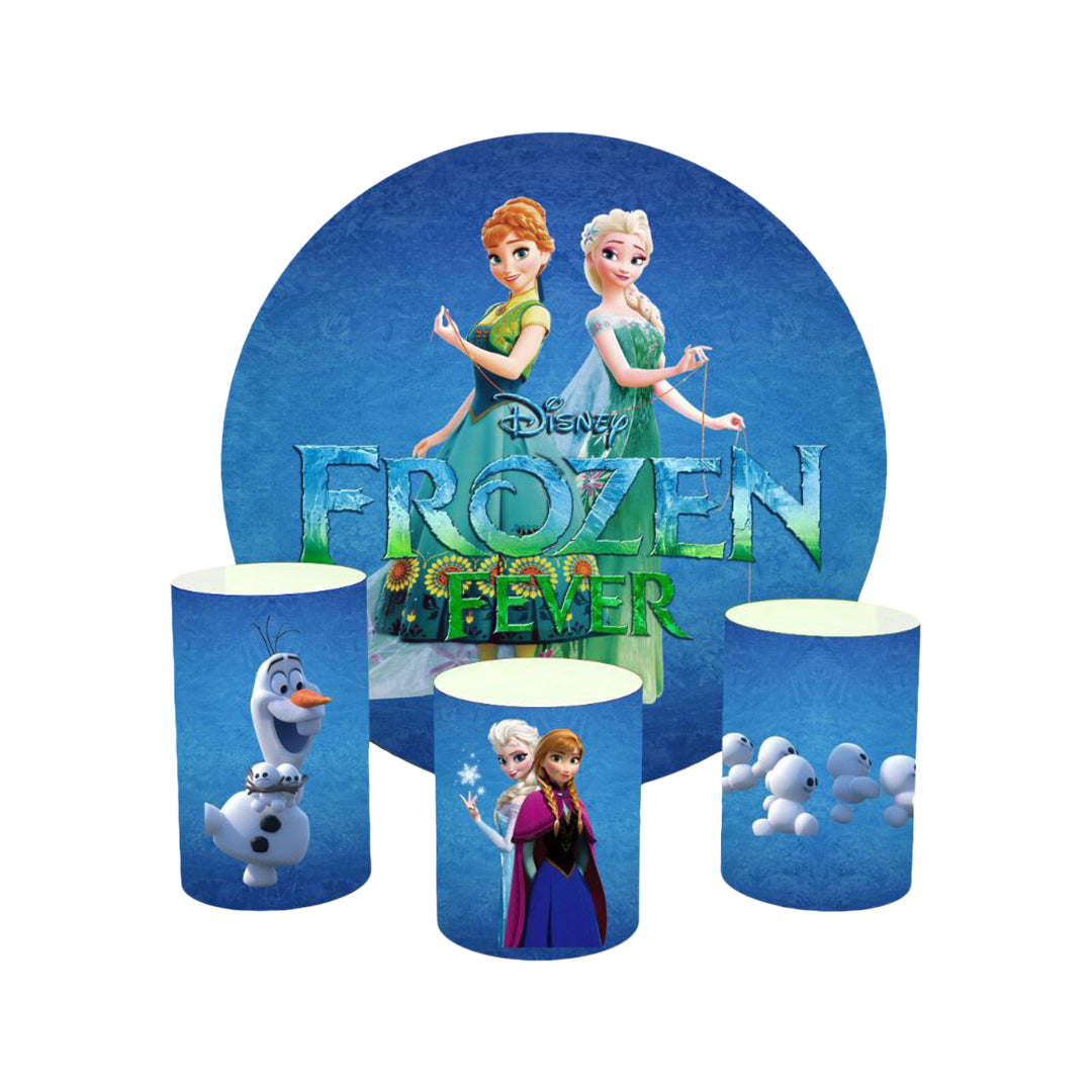 Frozen Princess Event Party Round Backdrop Kit - Model 2