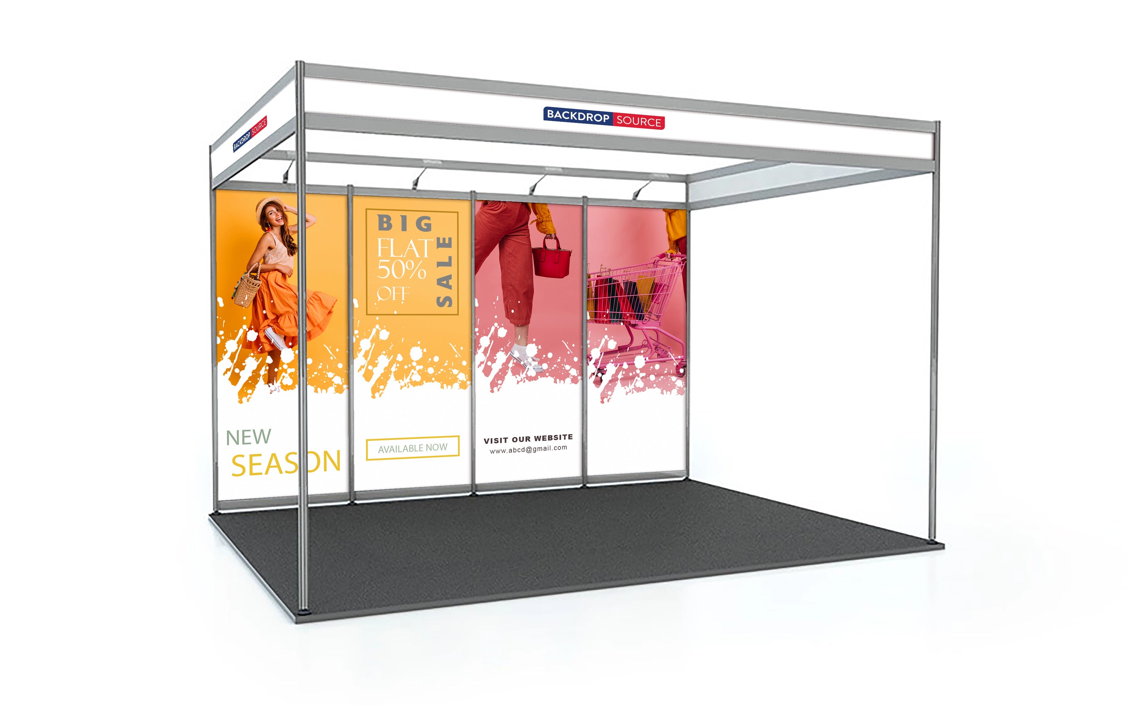 Shell scheme Exhibition Graphics for 13.2ft Wide x 10ft Depth Booth