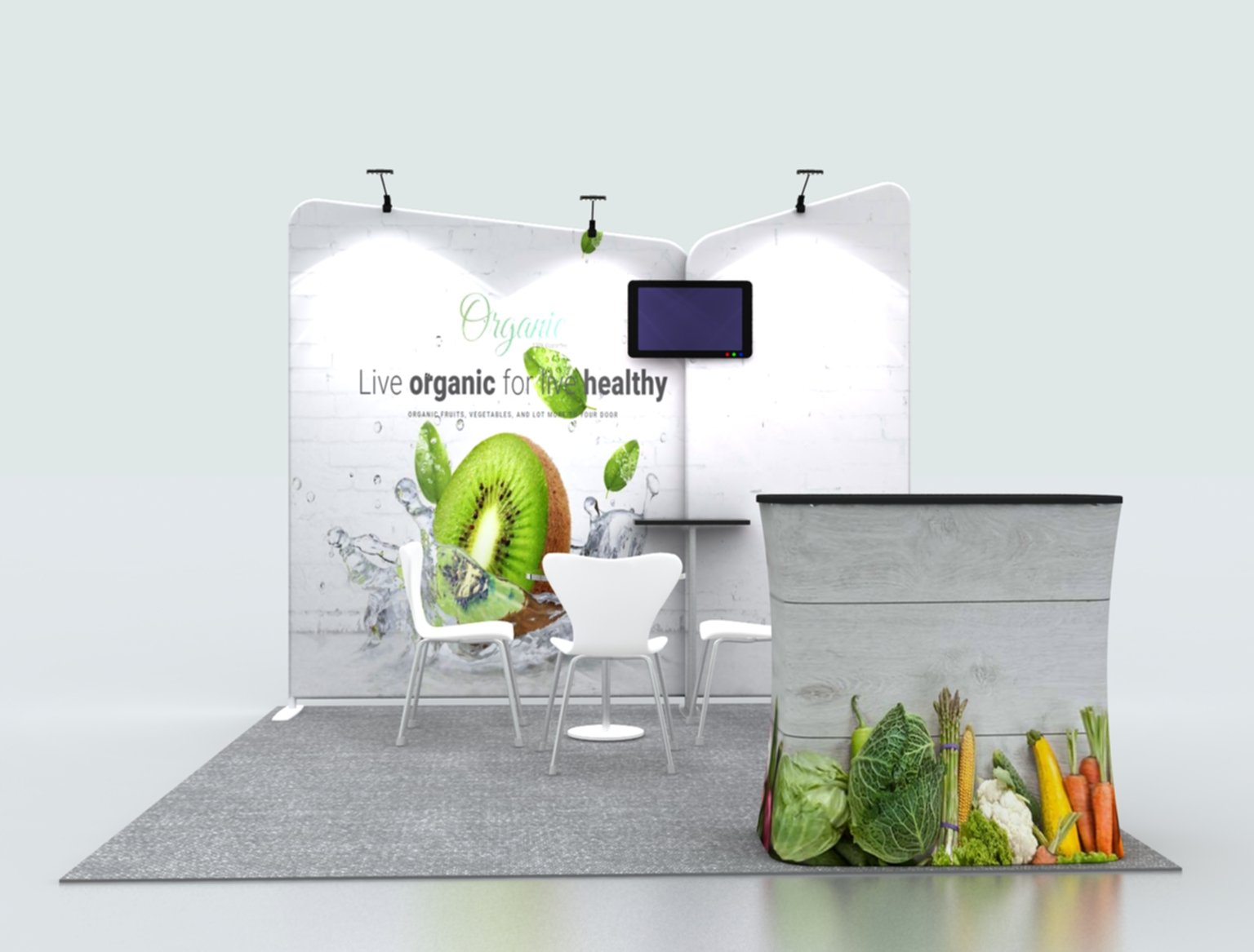 Inclined Exhibition Kit for 10ft Wide Booths