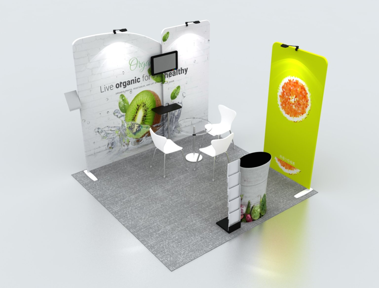 Premium TV Display Exhibition Kit for 10ft Wide Booths