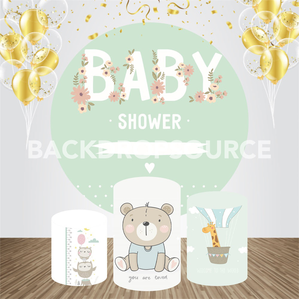 Baby Shower Event Party Round Backdrop Kit