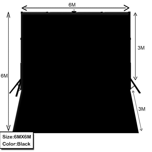 6m x 6m Photo White/ Black Muslin with Backdrop Stand