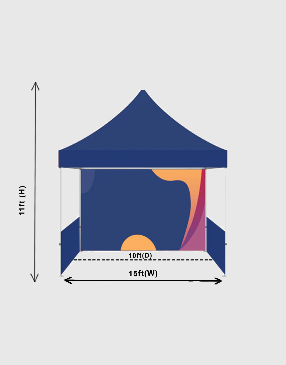 Heavy Duty Custom Canopy Tent (15Ft x 10Ft)