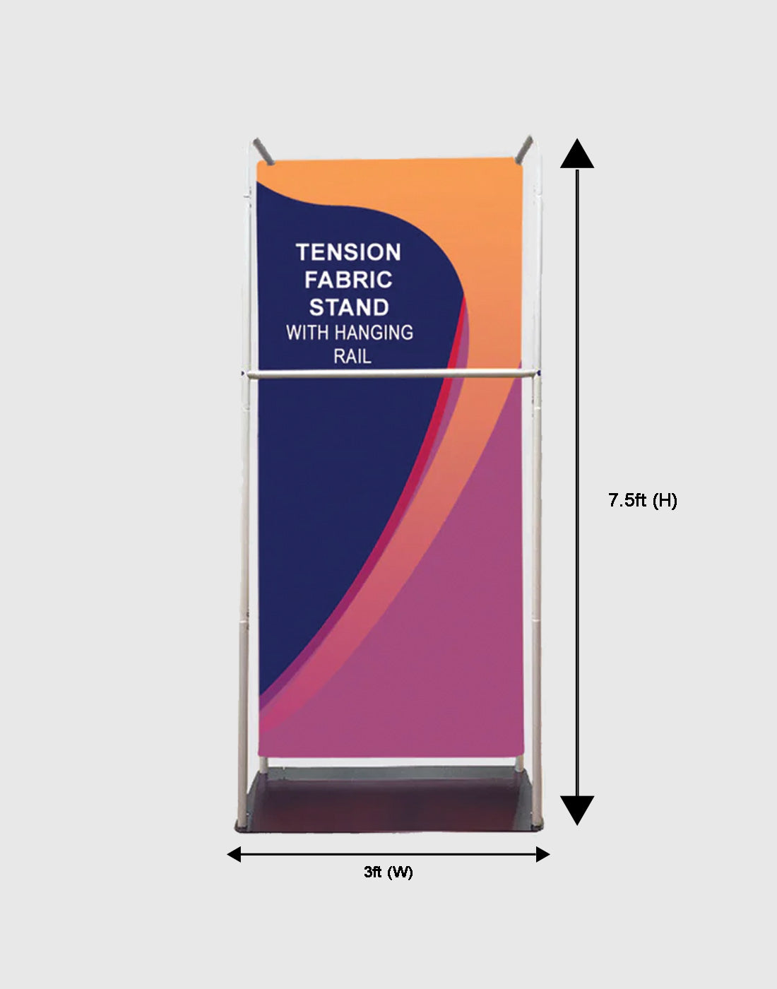 Tension Fabric Stand With Hanging Rail