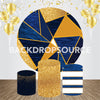 Golden Glitter Event Party Round Backdrop Kit