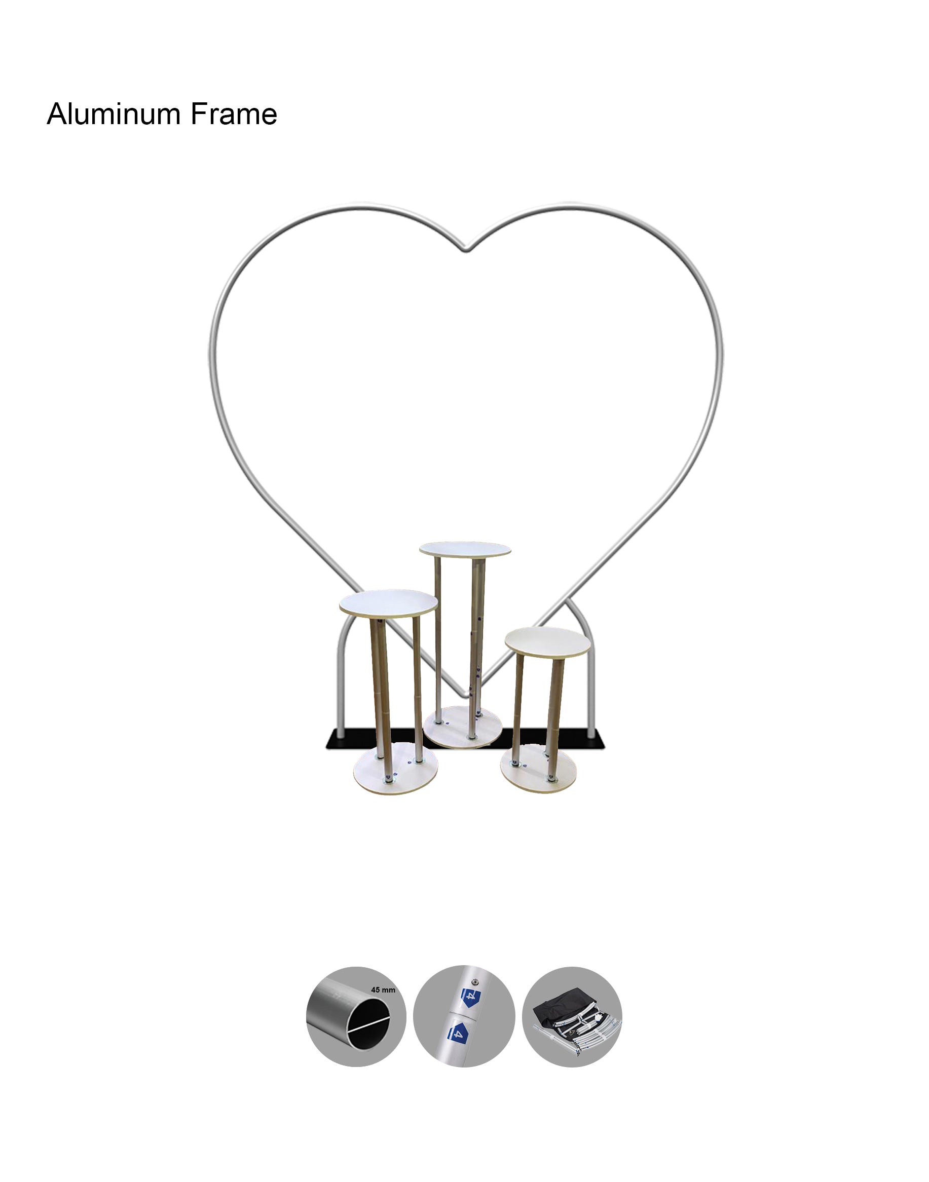 Heart Backdrop Stand with Plinth