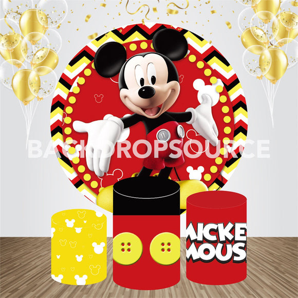 Mickey Mouse Themed Event Party Round Backdrop Kit