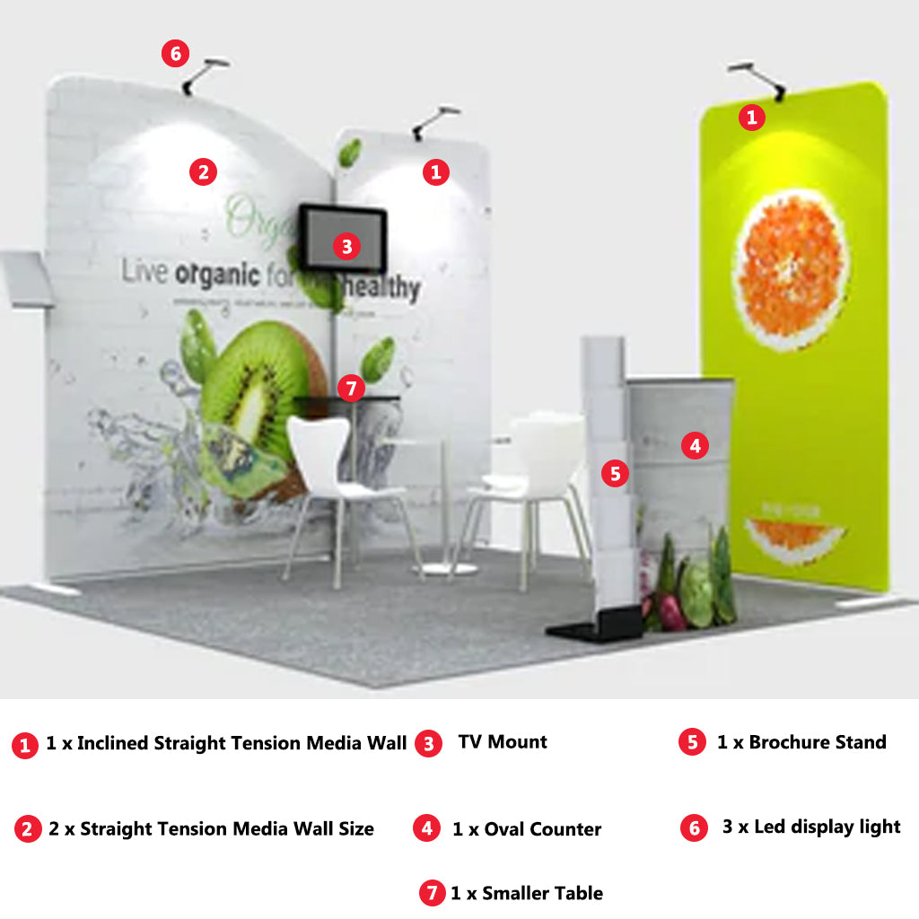 Premium TV Display Exhibition Kit for 10ft Wide Booths