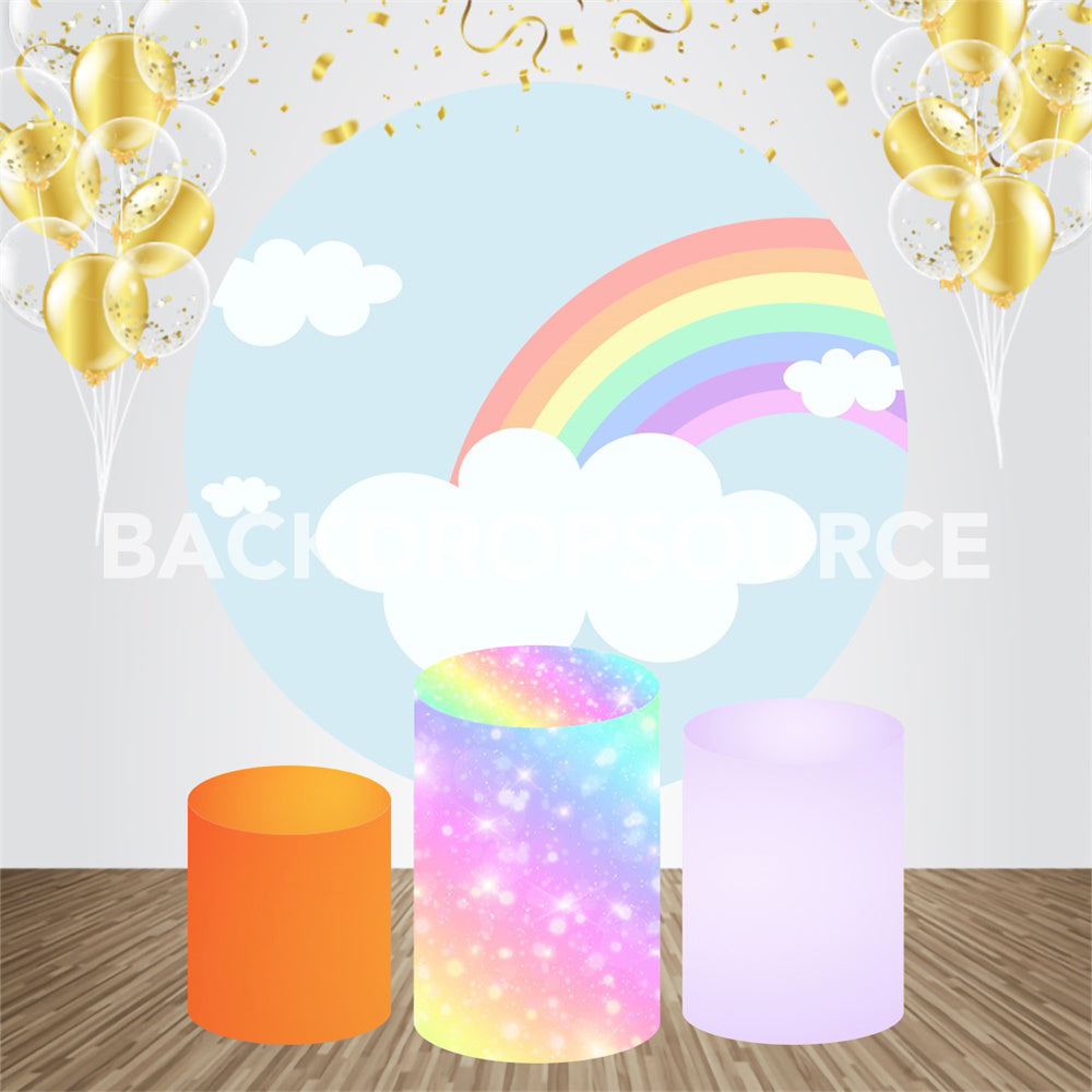 Rainbow Event Party Round Backdrop Kit