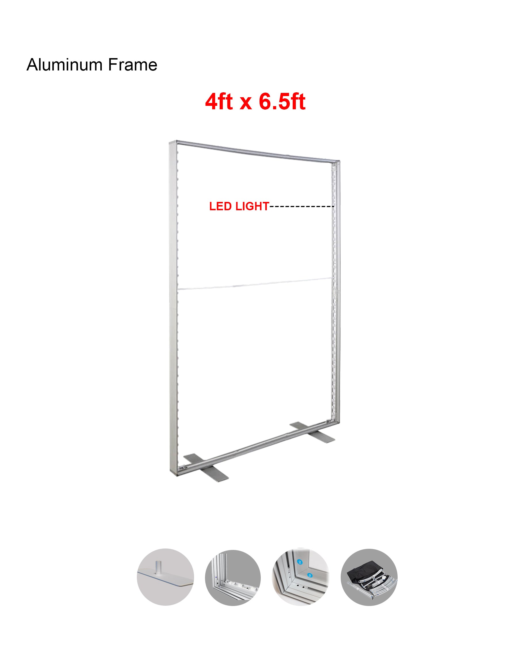 4ft x 6.5ft Frameless SEG Fabric LED Light Box Display