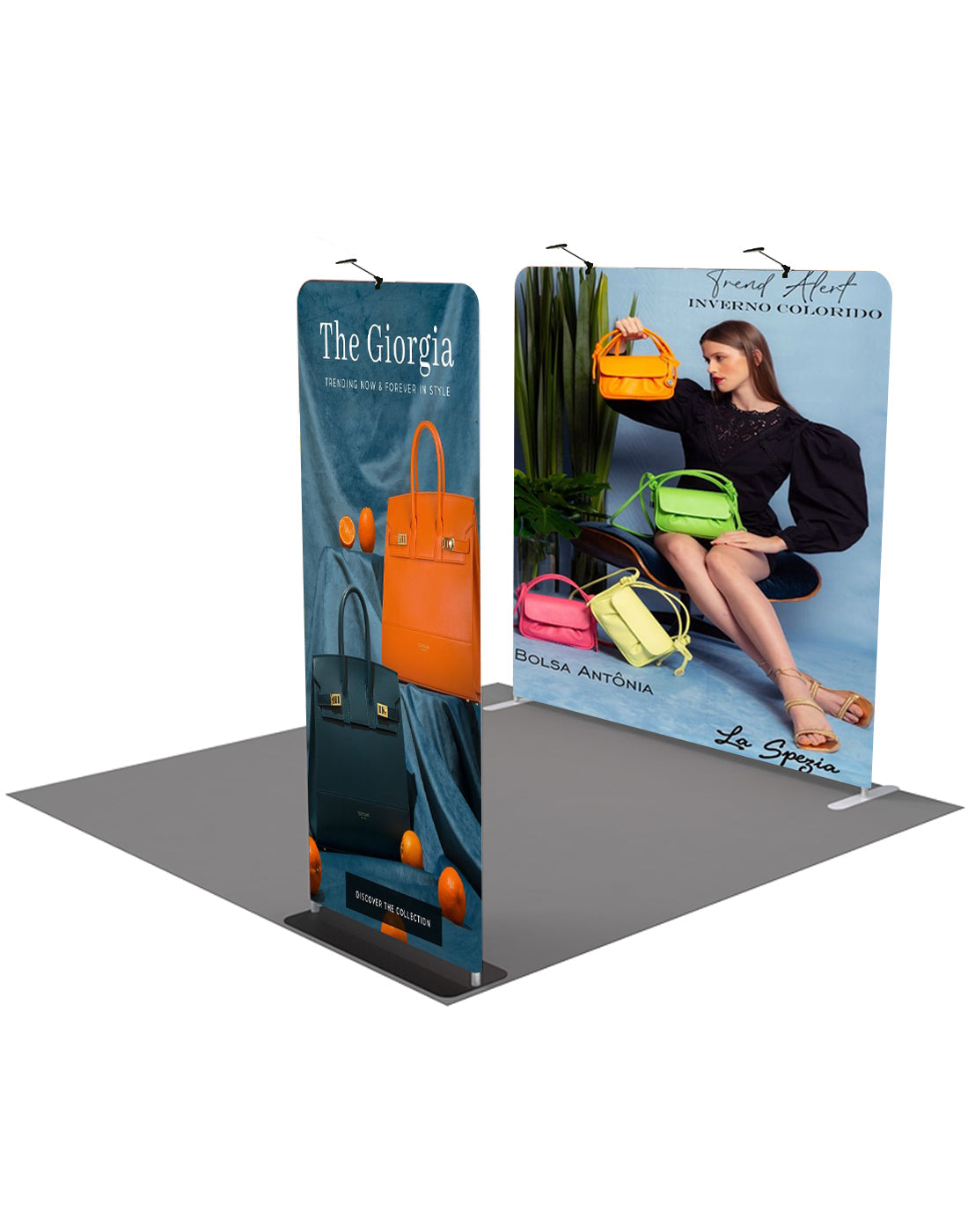 EZ Exhibit Essentials: 10ftx10ft Booth Kit with Backwall and Banner Stand