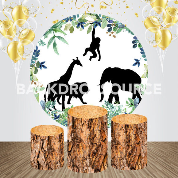 Jungle Themed Event Party Round Backdrop Kit