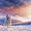 Winter with Soft Highlights and Snow Flakes Indelible Print Fabric Backdrop