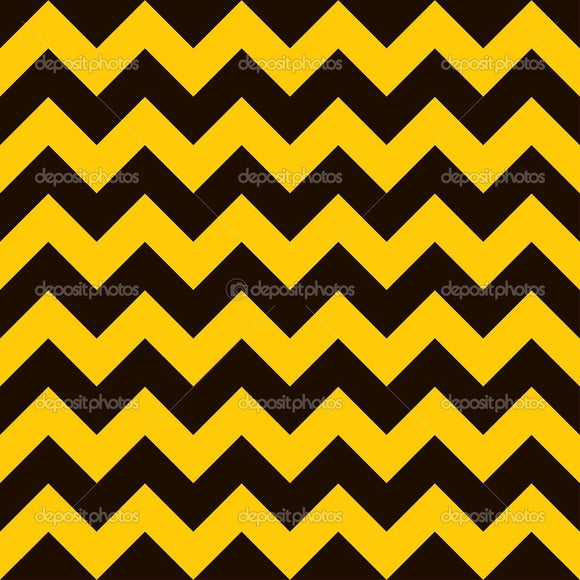 Yellow and Black Warning Chevron Indelible Print Fabric Backdrop