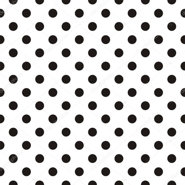 Black Polka Dots on White Background Backdrop