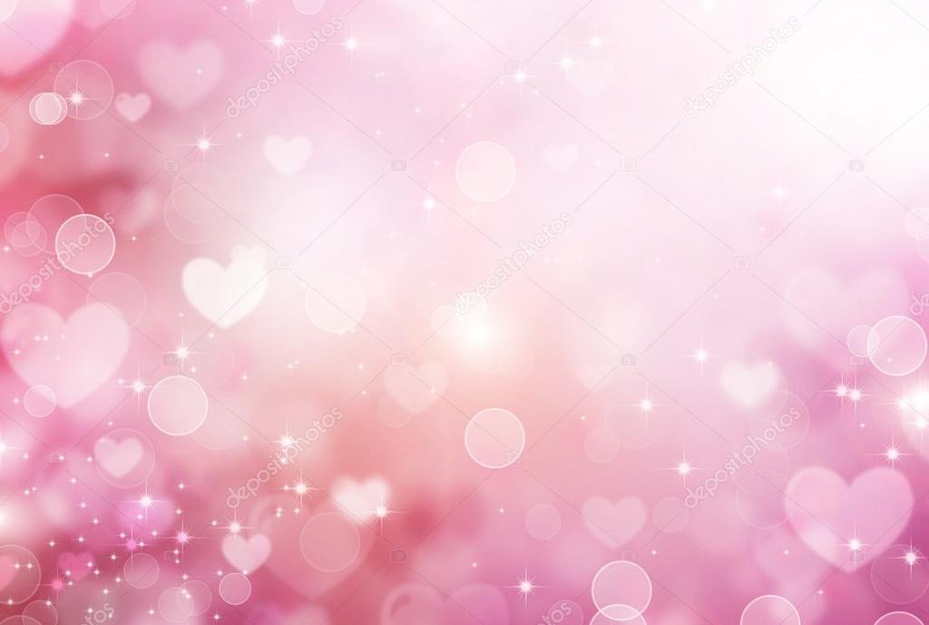 Valentine Pink Hearts Abstract Bokeh Print Photography Backdrop